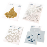 Pinkfresh Studio Lantern Botanicals Stamp, Die, Stencil & Hot Foil Plate Bundle