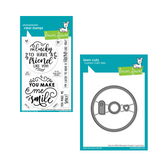 Lawn Fawn Give it a Whirl Messages: Friends Stamp and Die Set Bundle