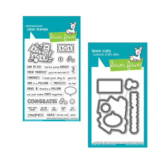 Lawn Fawn How You Bean? Money Add-on Stamp and Die Set Bundle