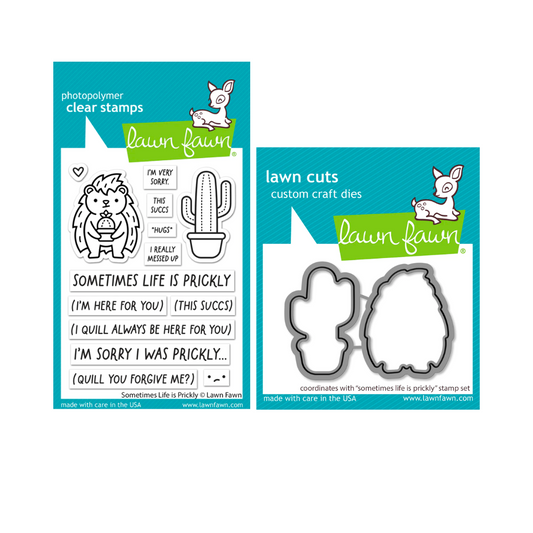 Lawn Fawn Sometimes Life is Prickly Stamp and Die Set Bundle