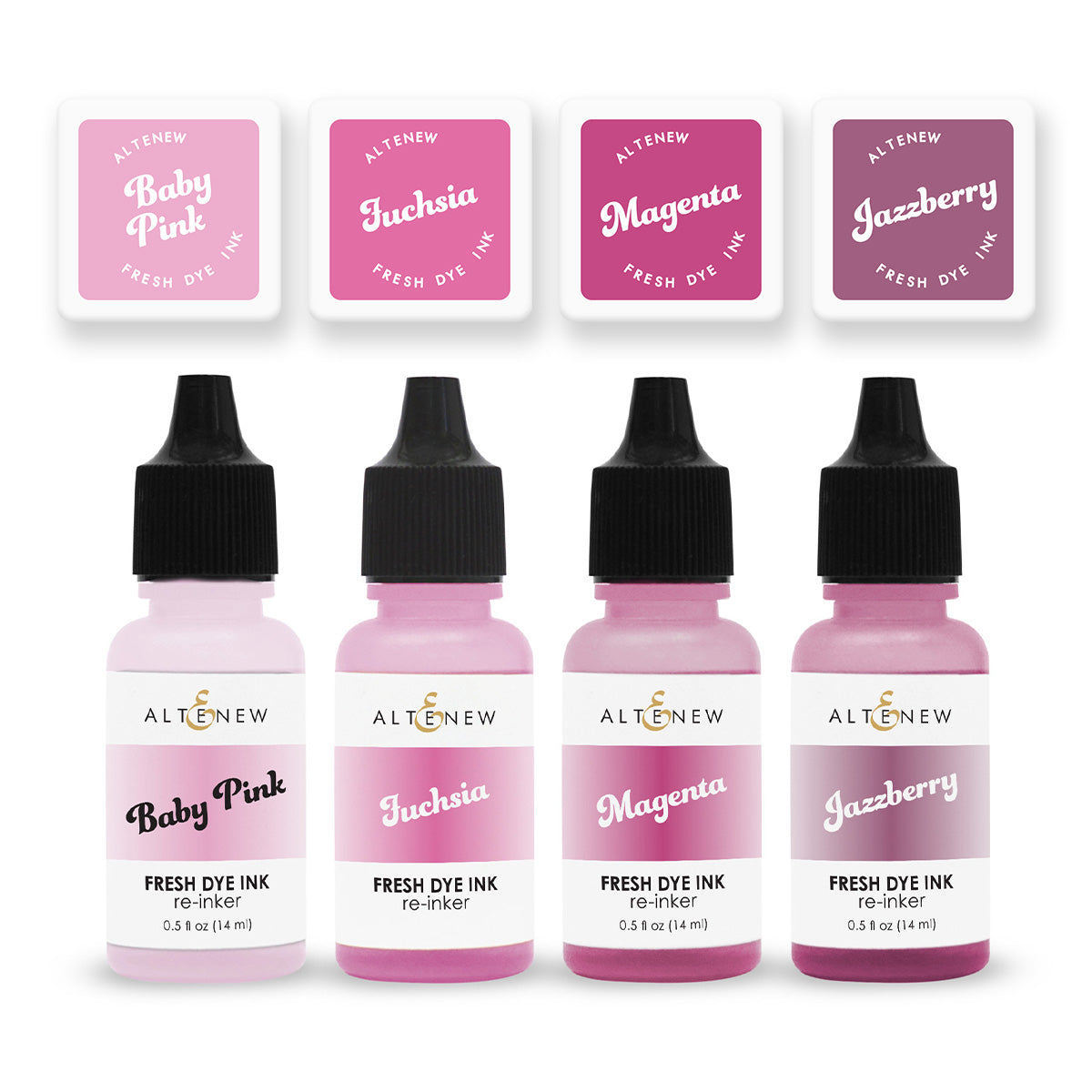 Altenew Bubblegum Dreams Fresh Dye Ink Mini Cube & Reinker Bundle