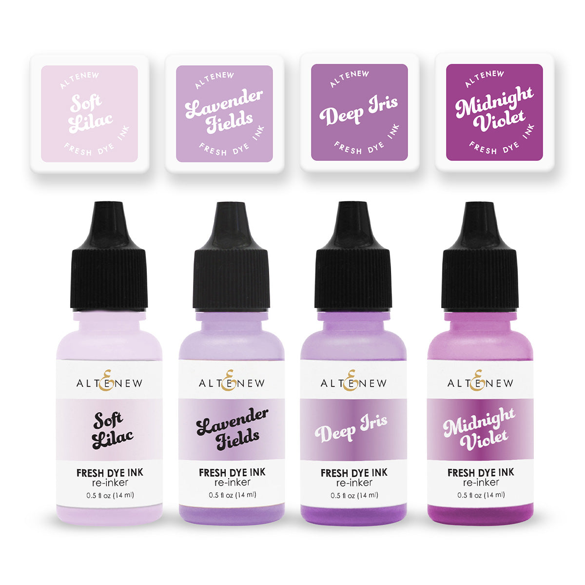 Altenew Shades of Purple Fresh Dye Ink Mini Cube & Reinker Bundle