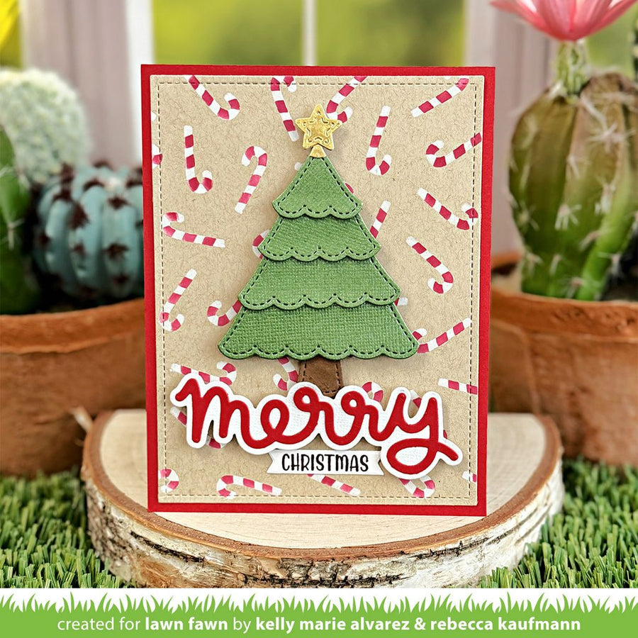 Lawn Fawn Candy Cane Background Stencils