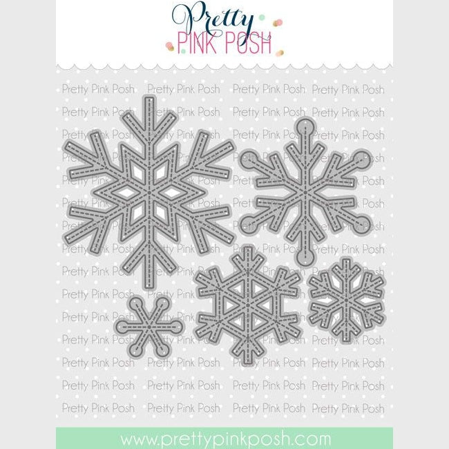 Pretty Pink Posh Stitched Snowflakes Die Set