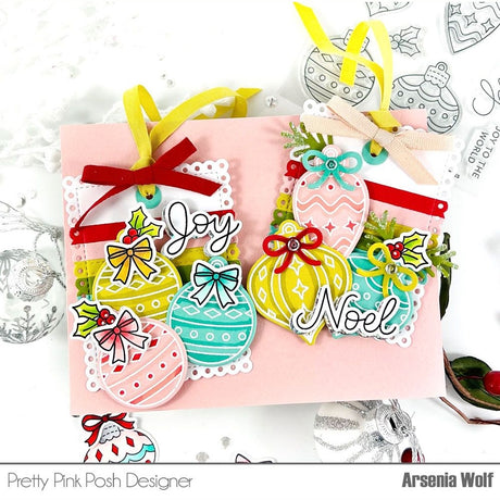 Pretty Pink Posh Holiday Ornaments Stamp & Die Bundle