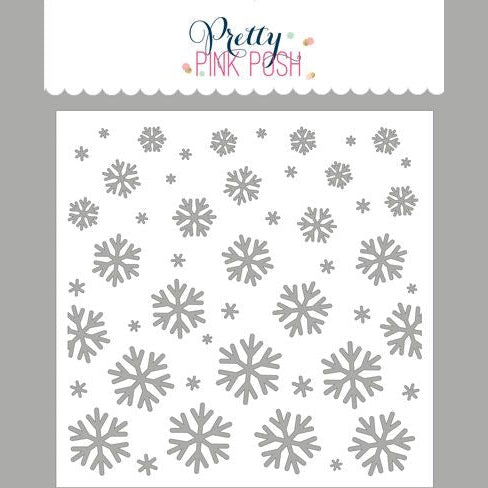 Pretty Pink Posh Cascading Snowflakes Stencil