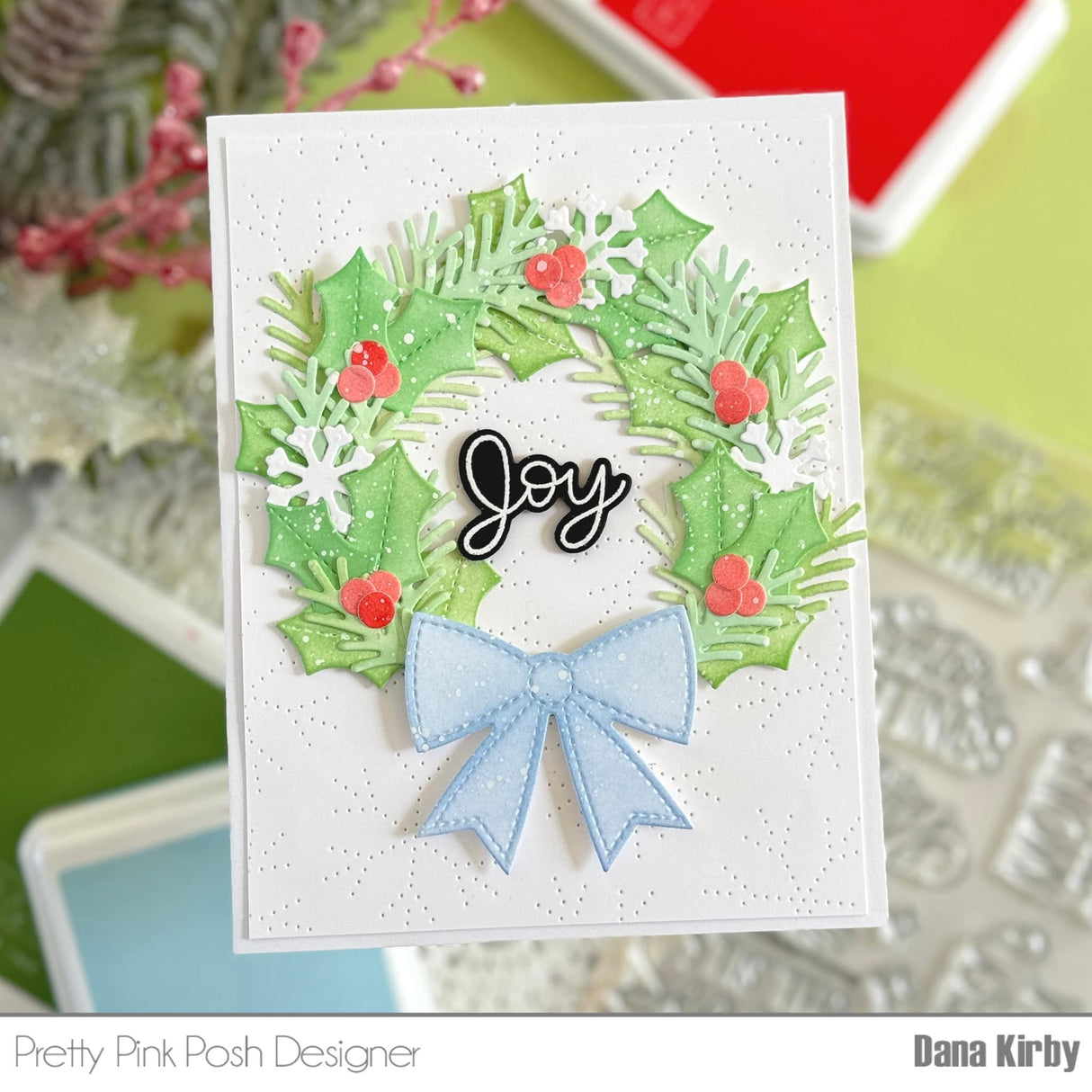 Pretty Pink Posh Holiday Wreath Builder Die Set