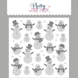 Pretty Pink Posh Layered Snowmen Stencil (3 layer)