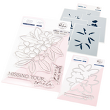 Pinkfresh Studio Plumeria Stamp, Die & Stencil Bundle