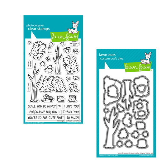 Lawn Fawn Porcu-Pine for You Stamp and Die Set Bundle