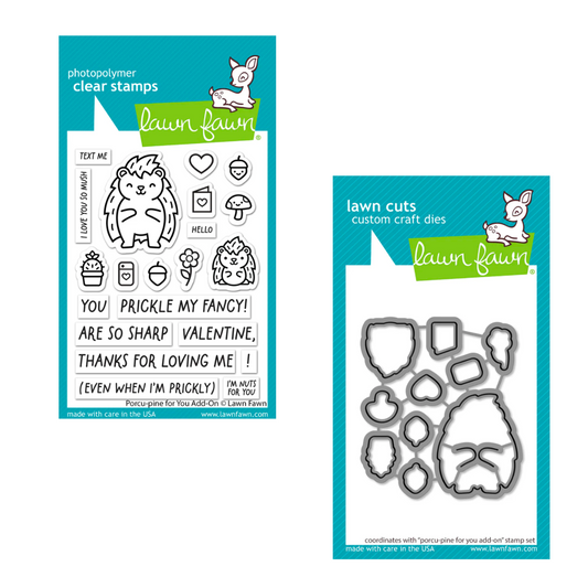 Lawn Fawn Porcu-Pine for You Add-on Stamp and Die Set Bundle