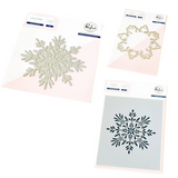 Pinkfresh Studio Radiating Snowflake Die, Stencil & Press Plate Bundle