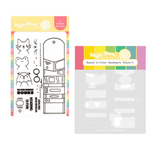 Waffle Flower Round Critter Bookmark Stencil & Stamp Set Bundle