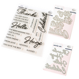 Pinkfresh Studio Basic Sentiments Stamp, Die & Press Plate