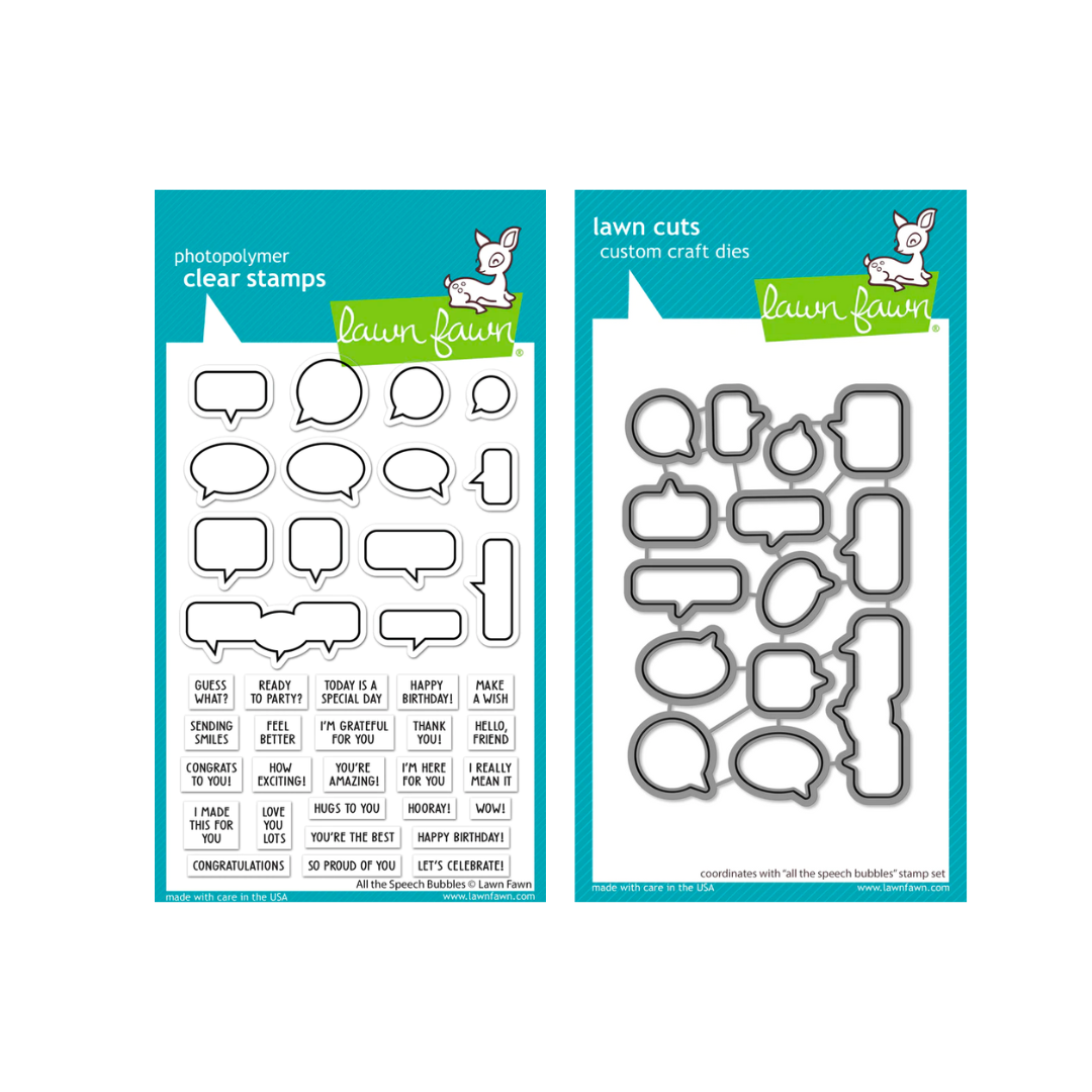 Lawn Fawn All the Speech Bubbles Stamp and Die Set Bundle