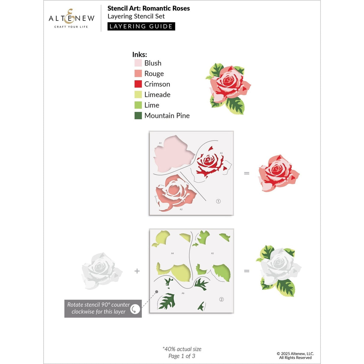 Altenew Stencil Art: Romantic Roses & Add-on Die Bundle