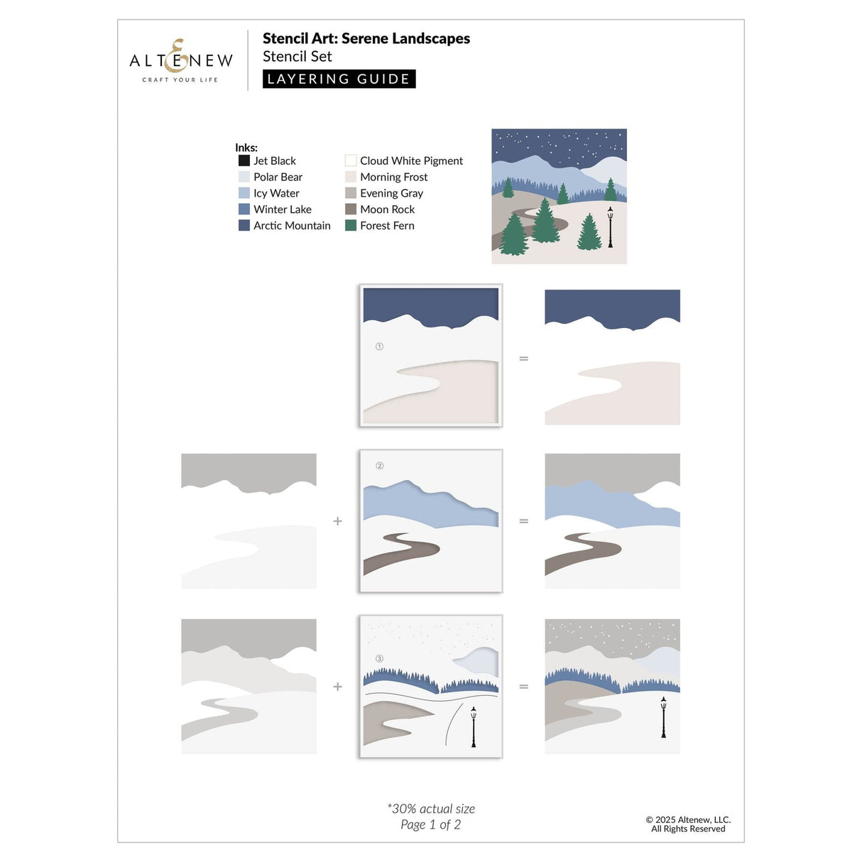 Altenew Stencil Art: Serene Landscapes Layering Stencil Set (6 in 1)