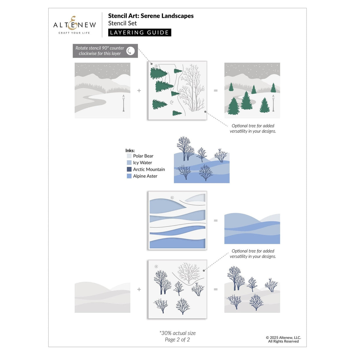 Altenew Stencil Art: Serene Landscapes Layering Stencil Set (6 in 1)