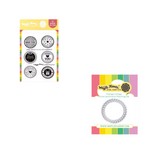Waffle Flower Postage Collage Circle Sentiments Stamp & Die Set