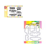 Waffle Flower Happy Birthday Stamp & Die Set