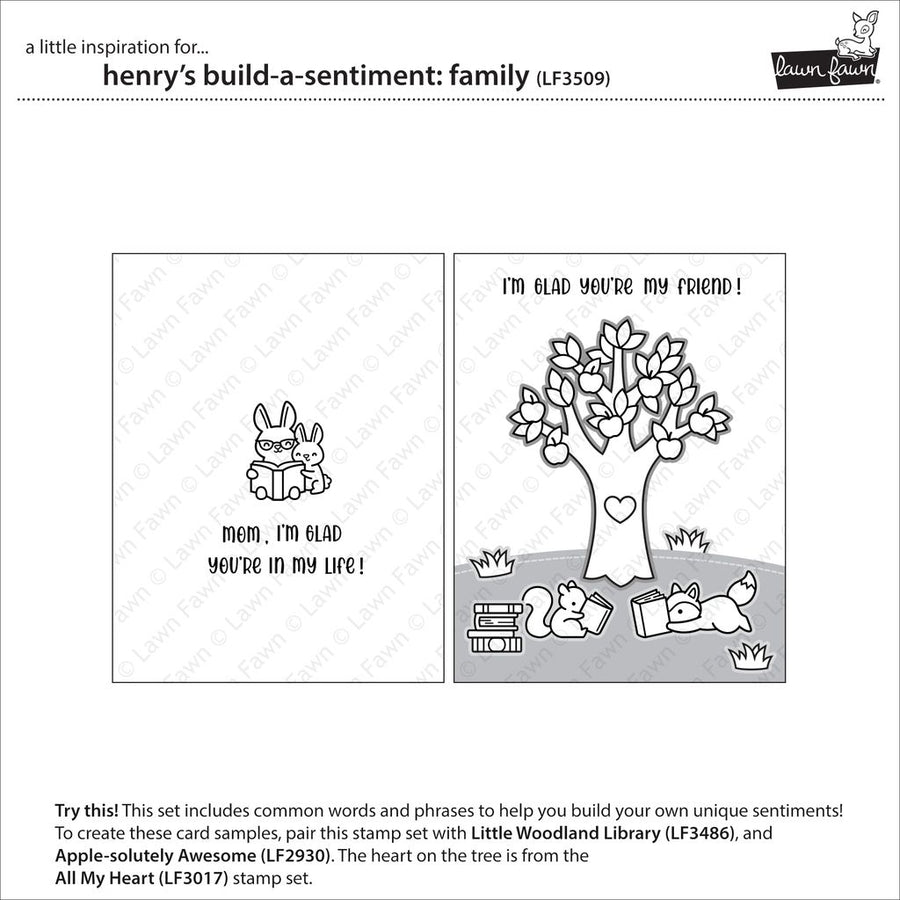 Lawn Fawn Henry's Build-a-Sentiment: Family